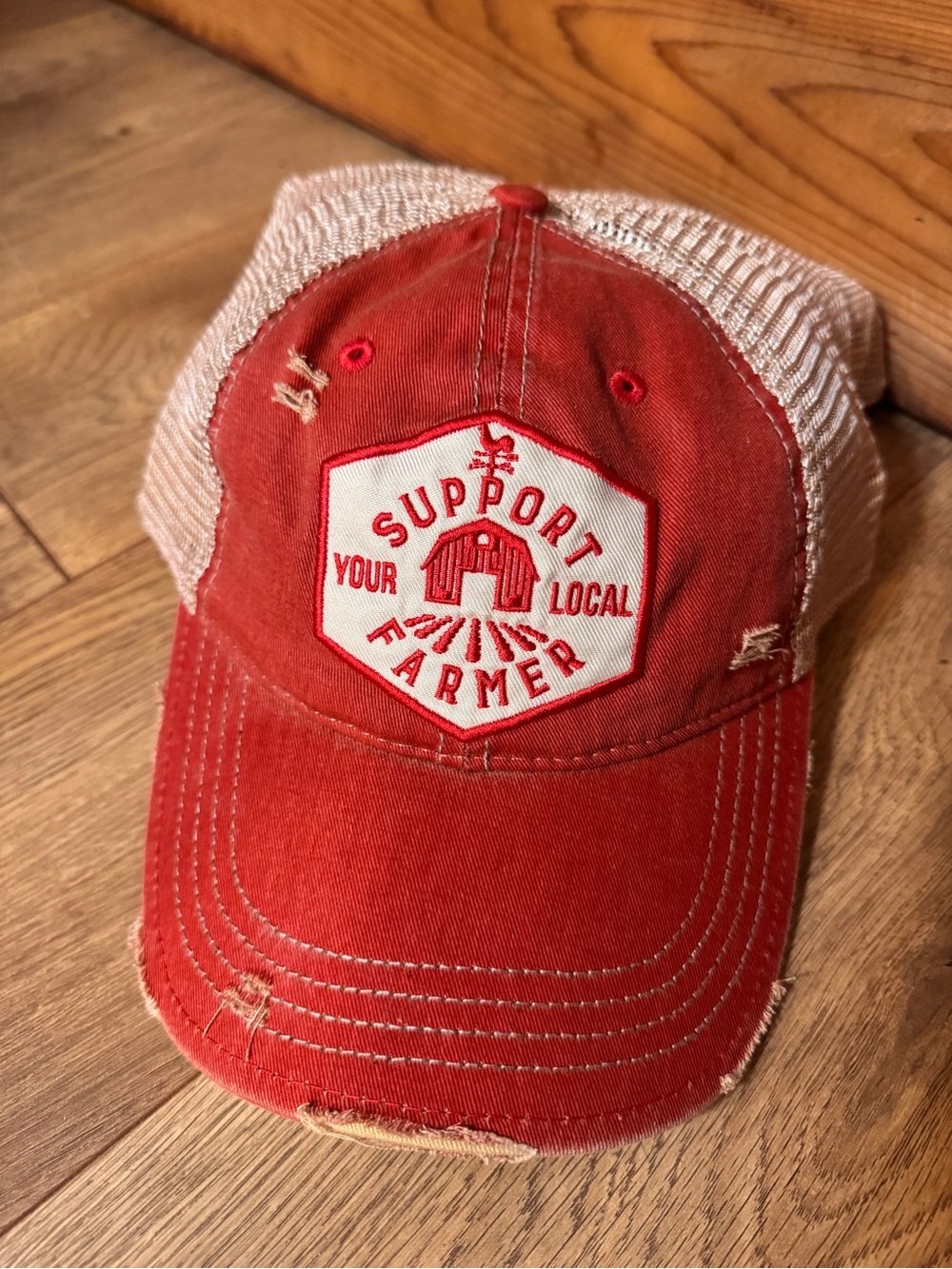 Support Your Local Farmer Distressed Trucker Hat – Legacy Brand | Snap Back Cap - Picture 2 of 4